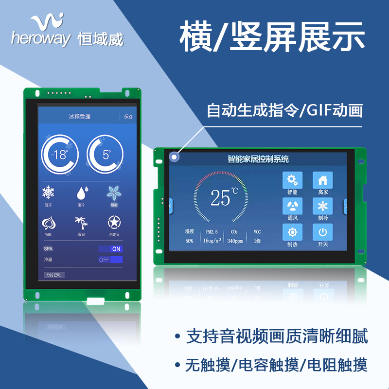 HYW043F1K 带外壳工业串口显示屏 支持WiFi 音频播放