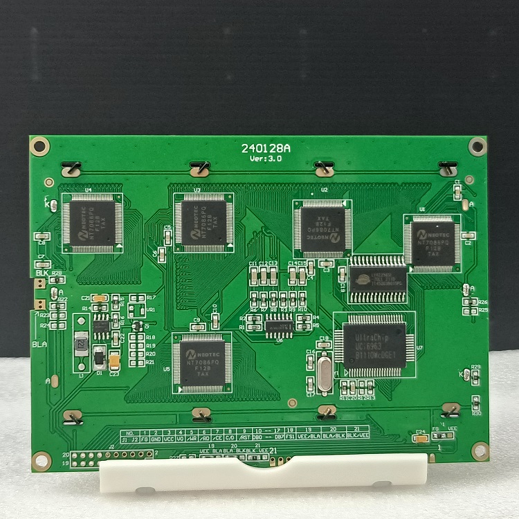 恒域威240128点阵模块 蓝屏公交智能卡系统用液晶显示屏LCM工控模组